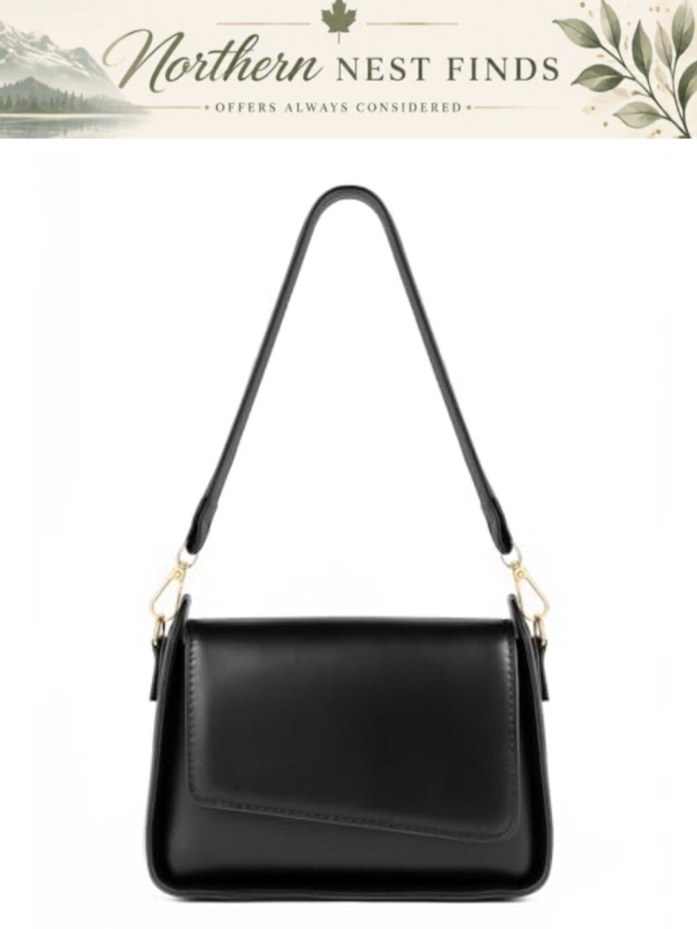 PU Leather Shoulder Bag Small Clutch Tote Handbag Evening Purse